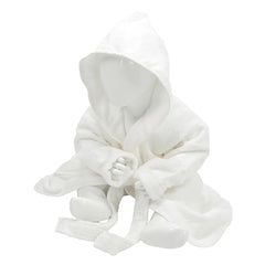 Baby badjas met capuchon bedrukken - Wit