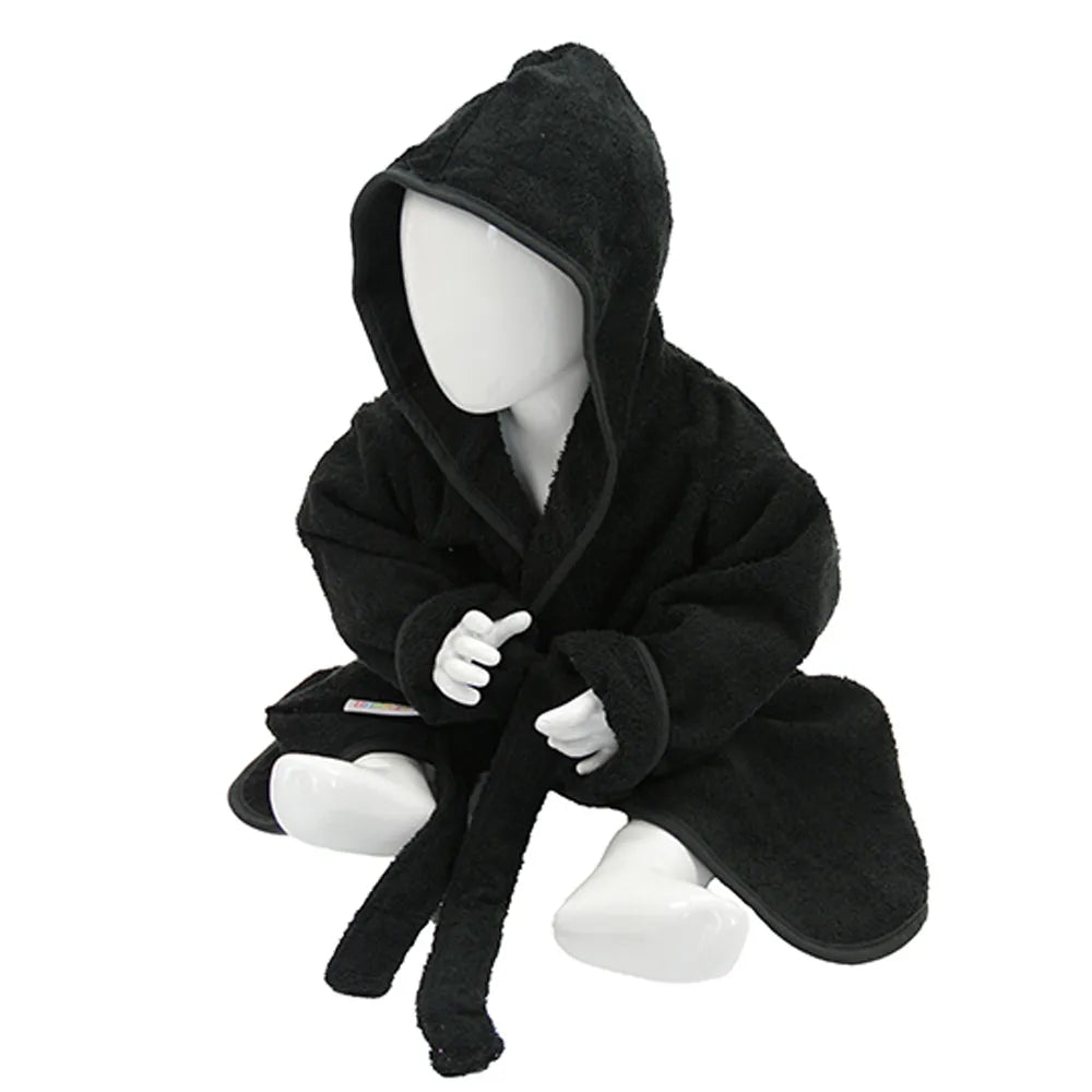 Babybadjas met capuchon, Zwart - 24AR022