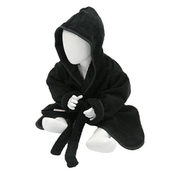 Baby badjas met capuchon bedrukken - Zwart