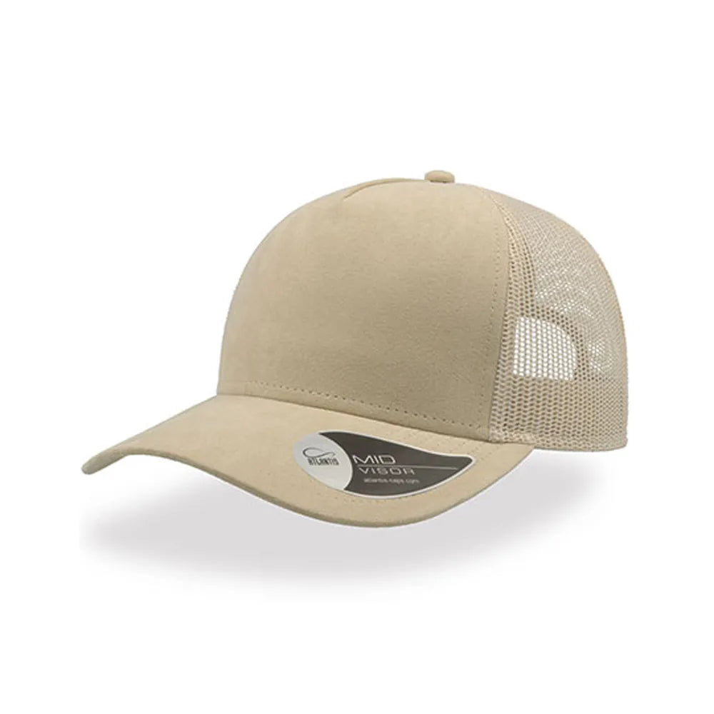 cap polyester mesh 5 vlakken beige 24at523