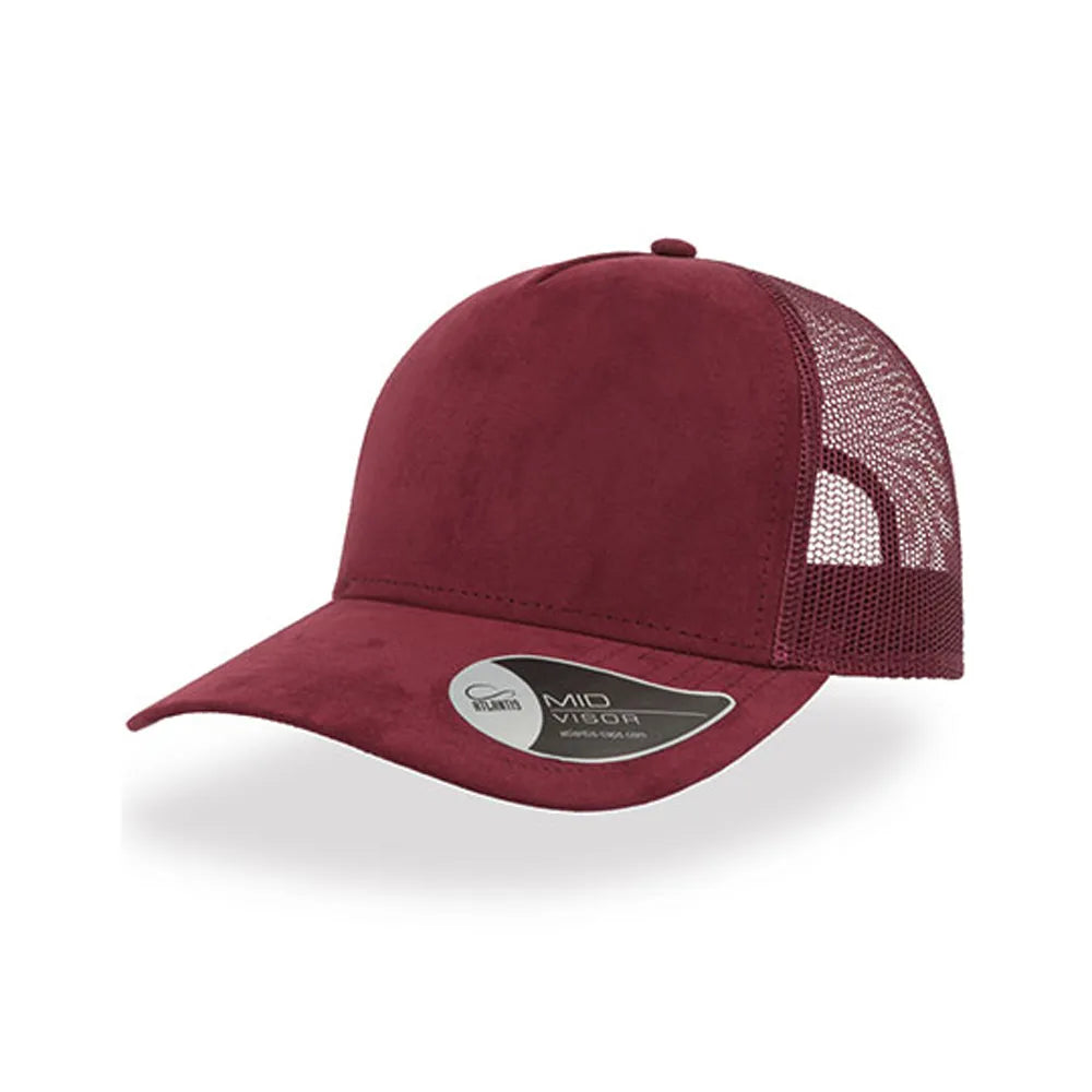 cap polyester mesh 5 vlakken burgundy 24at523