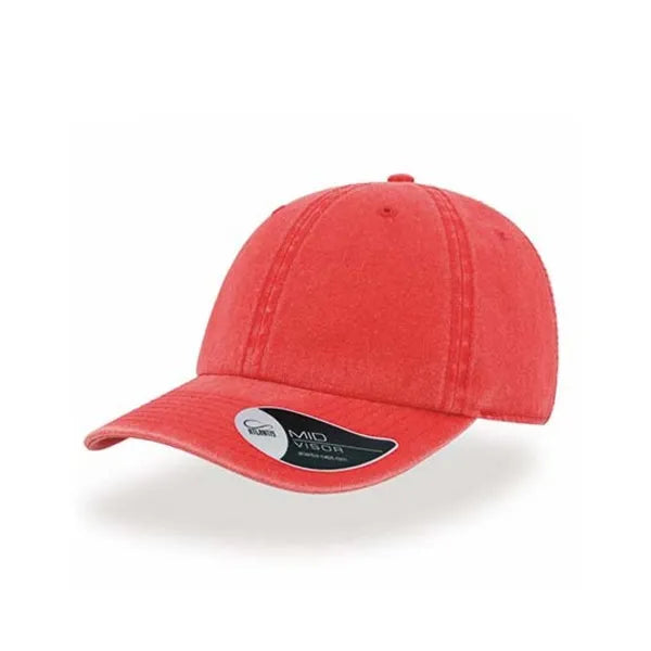 denim cap atlantis 6 panelen rood 24at645