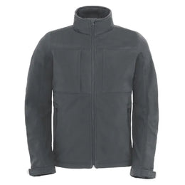 softshell jas benc hooded donkergrijs voorzijde 24bcjm950