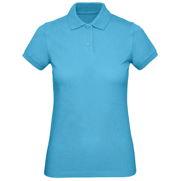 comfortabel polo shirt biologisch katoen bc turquoise voorzijde 24bcpw440