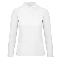 Polo Shirt met Lange Mouwen - B&C Katoen Wit
