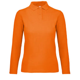 polo shirt lange mouwen katoen benc oranje voorzijde 24bcpwi13