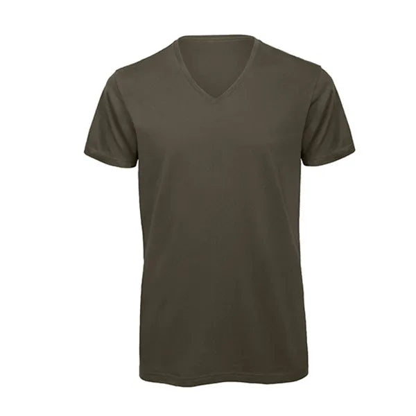 t shirt v hals katoen benc khaki voorzijde 24bctm044