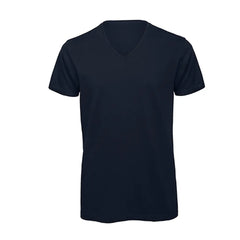 V-hals T-shirt van Biologisch Katoen - Navy