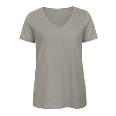 T-shirt V-hals B&C Dames - Steengrijs