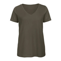 T-shirt V-hals B&C Dames - Dark Olive