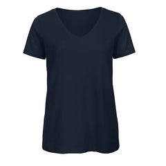 T-shirt V-hals B&C Dames - Navy