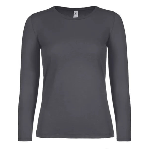 B&C dames-T-shirt met lange mouwen, Antraciet - 24BCTW06T