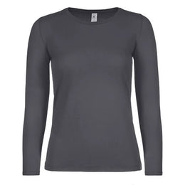 B&C dames-T-shirt met lange mouwen, Antraciet - 24BCTW06T