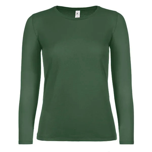 B&C dames-T-shirt met lange mouwen, Flessengroen - 24BCTW06T