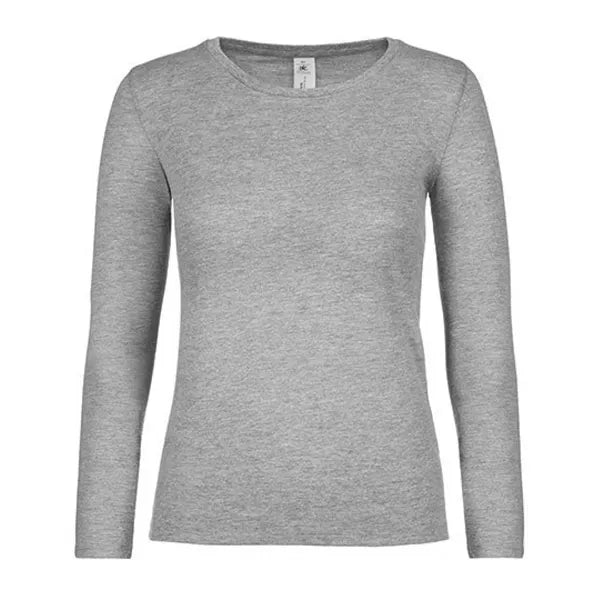 B&C dames-T-shirt met lange mouwen, Grijs gemêleerd - 24BCTW06T