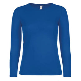 B&C dames-T-shirt met lange mouwen, Kobaltblauw - 24BCTW06T