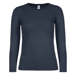B&C dames-T-shirt met lange mouwen, Marineblauw - 24BCTW06T