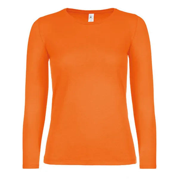 B&C dames-T-shirt met lange mouwen, Signaaloranje - 24BCTW06T