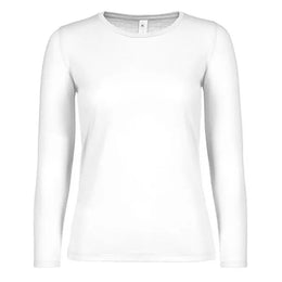 B&C dames-T-shirt met lange mouwen, Wit - 24BCTW06T