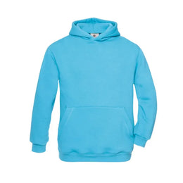 B&C kinderhoodie met buidelzak, Turquoise - 24BCWK681