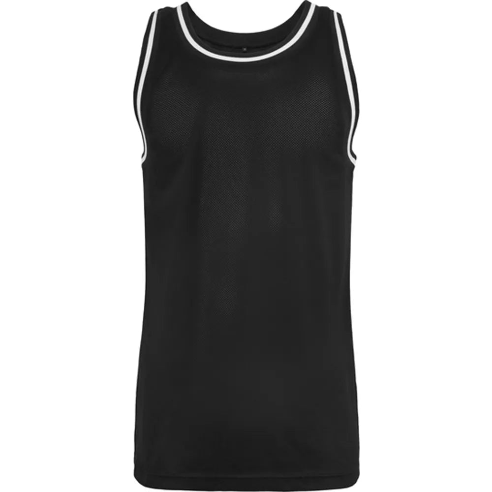 tanktop mesh build your brand zwart voorzijde 24by009