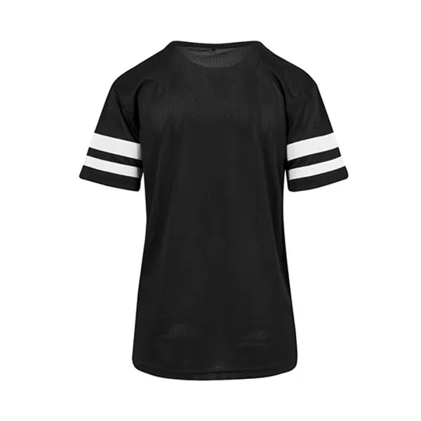 Build Your Brand T-shirt met gestreepte mouwen, Zwart - 24BY033