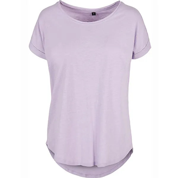 t-shirt katoen build your brand lila voorzijde 24by036