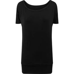 Build Your Brand lang dames-T-shirt, Zwart - 24BY040