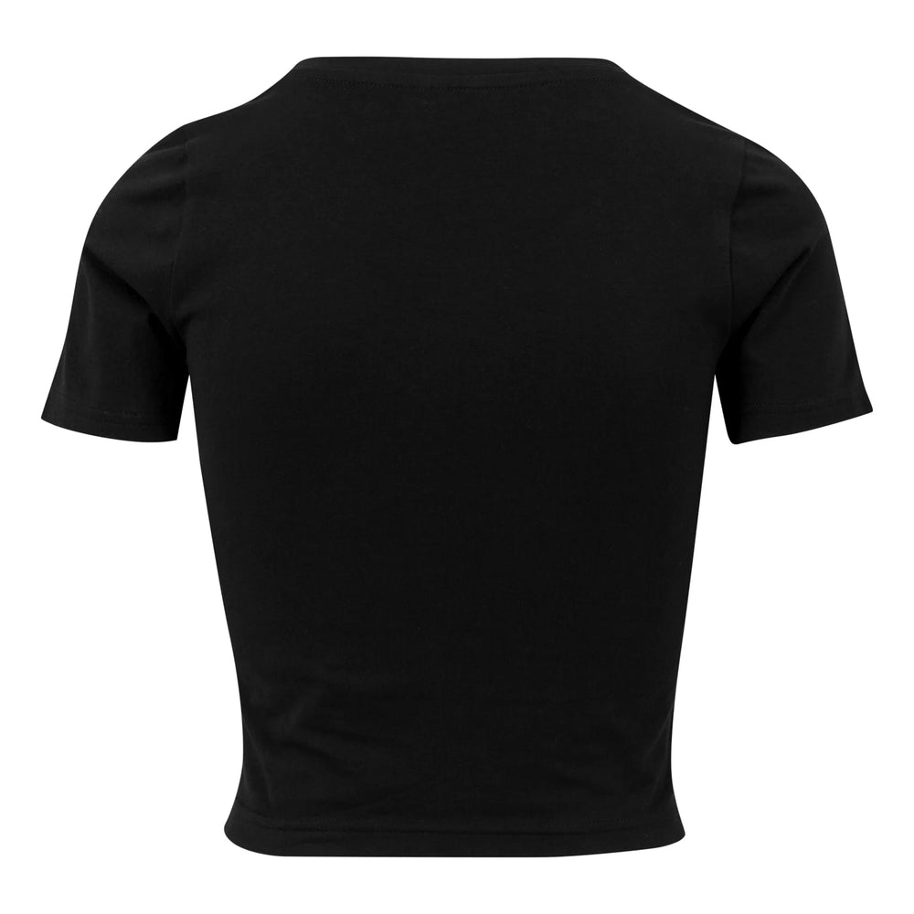 Build Your Brand cropped dames-T-shirt achterzijde, Zwart - 24BY042