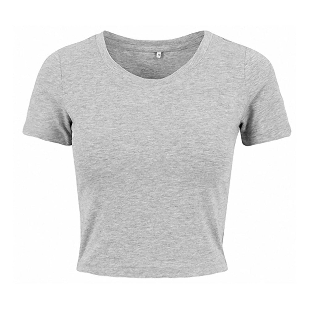 t-shirt crop top build your brand grijs voorzijde 24by042
