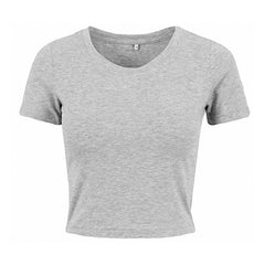 Build Your Brand Dames Ladies' Cropped Tee - Grijs