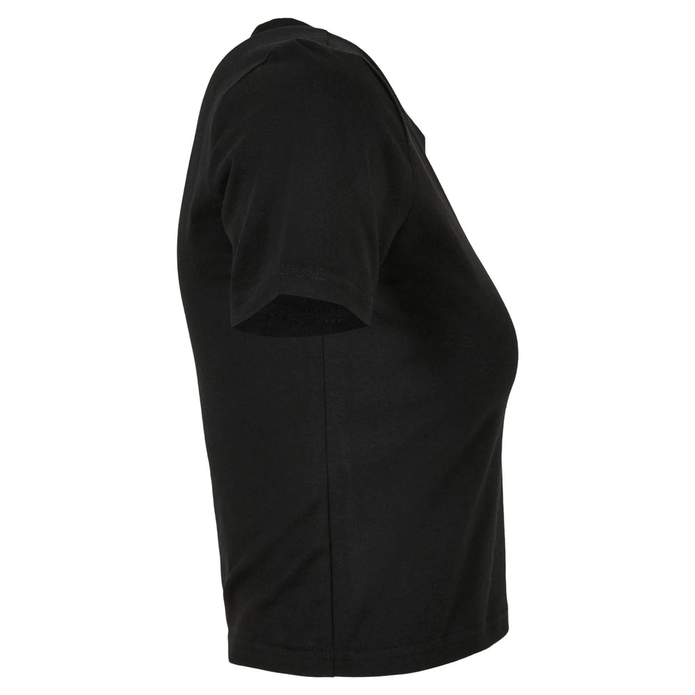 t-shirt crop top build your brand zwart rechter mouw 24by042