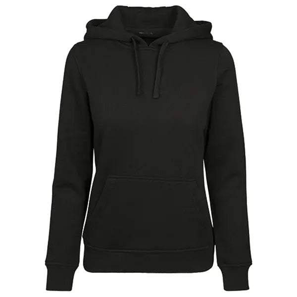 hoodie dames build your brand zwart voorzijde 24by087