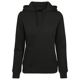 hoodie dames build your brand zwart voorzijde 24by087