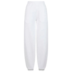 Dames Sweatpants – Comfortabele Lange Broek van Katoenmix - Wit