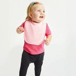 baby slabbetjes organic katoen roze met baby 24bz12