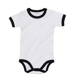 Romper van katoen voor baby's, Wit en zwart - 24BZ19