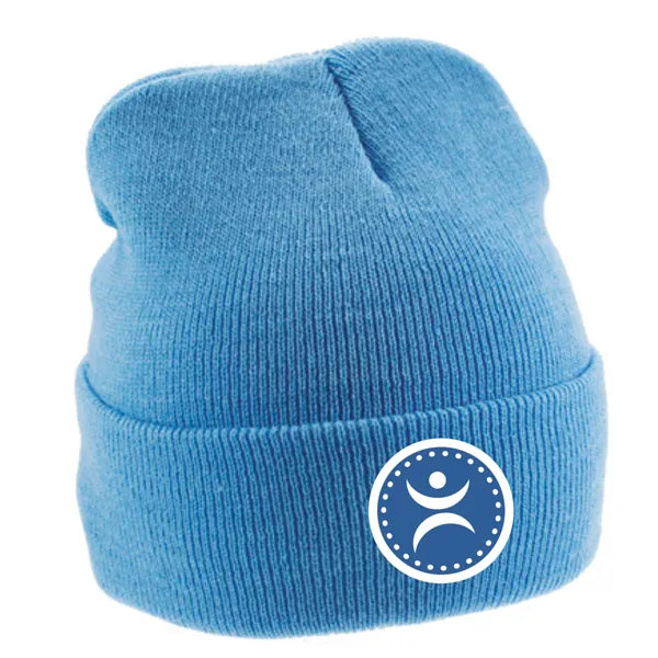muts knitted hat printwear licht blauw met logo 24c700