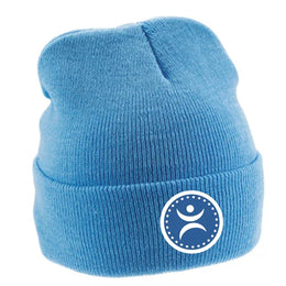 muts knitted hat printwear licht blauw met logo 24c700
