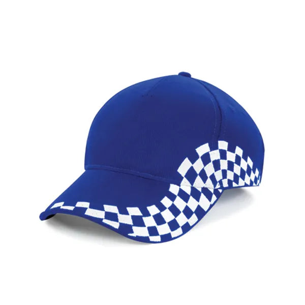 Sportcap met geblokt patroon, Blauw en wit - 24CB159
