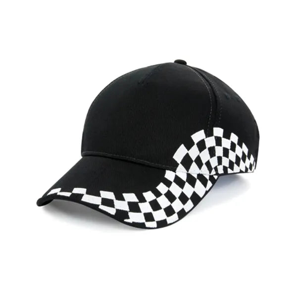 Sportcap met geblokt patroon, Zwart en wit - 24CB159