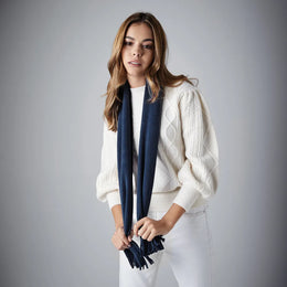 Dolomite fleece sjaal sfeerbeeld, Marineblauw - 24CB291