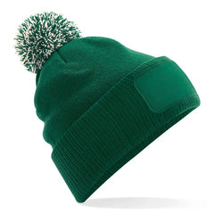 Patch Beanie Snowstar met Pompom - Fles Groen