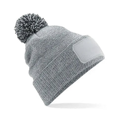 Patch Beanie Snowstar met Pompom - Grijs