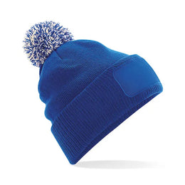 Patch beanie snowstar met pompom, Koningsblauw - 24CB443