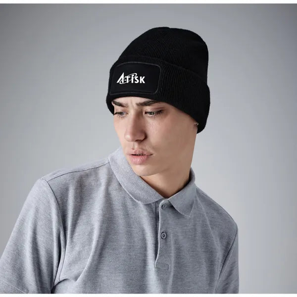 muts beanie original patch zwart sfeer foto met bedrukking 24cb445