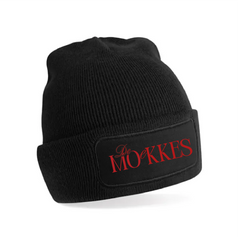 Zachte Acryl Beanie met Katoenen Twill Patch - Zwart