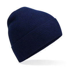 Fijn Gebreide Beanie van Biologisch Katoen - Navy