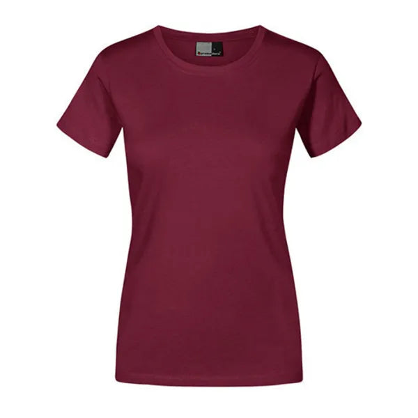 Promodoro getailleerd dames-T-shirt, Bordeauxrood - 24E3005