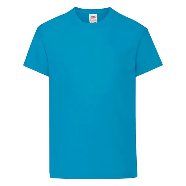 t-shirt original 140 gram azuur blauw voorzijde 24f110k